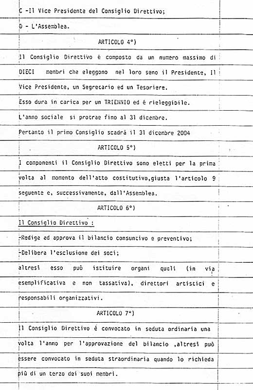 Seconda pagina dello statuto